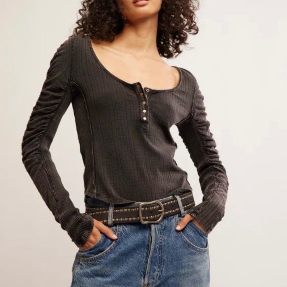 New Free People Hope Henley Top for Women Pure Cotton - Picture 6 of 14